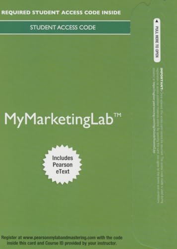 Mymarketinglab with Pearson Etext -- Access Card -- For... - Auto & Moto Amazon Allemagne à 107.76€