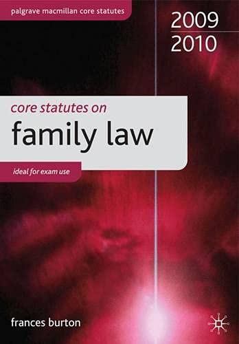 Core Statutes on Family Law 2009-10 (Palgrave Core Statutes) - Livres & eBooks en promo à 13.35€