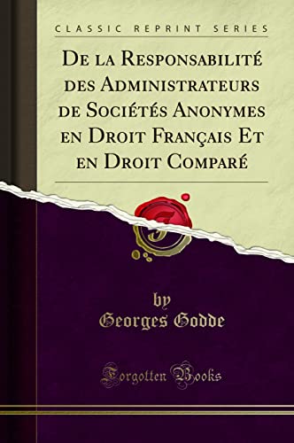 De la Responsabilité des Administrateurs de Sociétés... - Maison & Cuisine Amazon Royaume-Uni à 7.06€