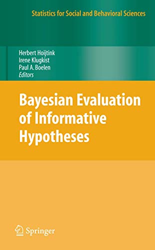 Bayesian Evaluation of Informative Hypotheses (Statistics... - Home & Kitchen Amazon Spain à 37.42€