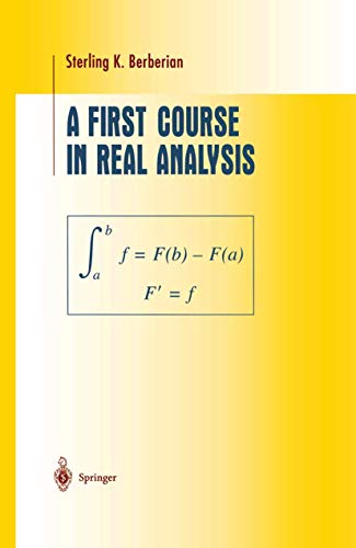 A First Course in Real Analysis (Undergraduate Texts in... - Amazon Allemagne à 22.99€