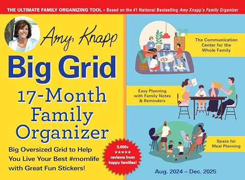 2025 Amy Knapp's Big Grid Family Organizer Wall Calendar:... - Maison & Cuisine Amazon Royaume-Uni à 4.64€