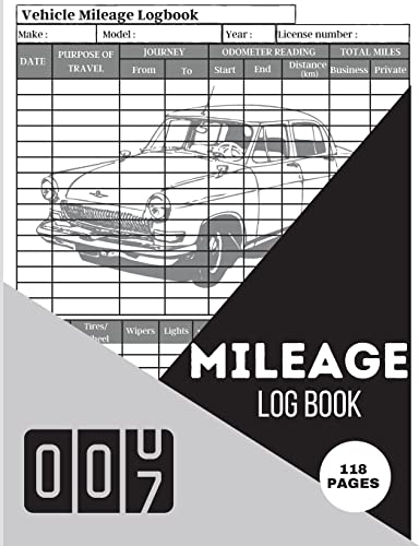 Mileage Log Book for Taxes: Record Daily Vehicle Readings... - Auto & Moto Amazon Royaume-Uni à 11.99€