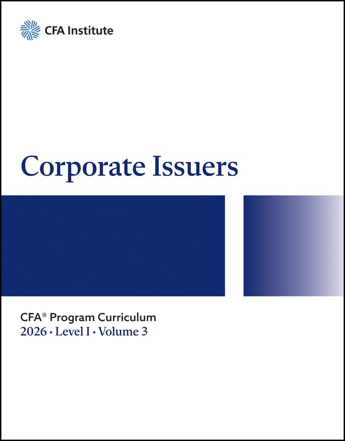 2026 CFA Program Curriculum Level I, Volume 3: Corporate... - High-Tech & Électronique Amazon Royaume-Uni à 8.36€