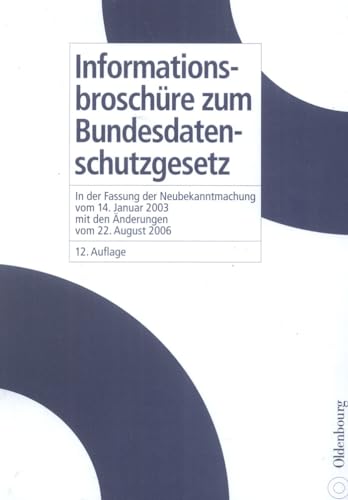 Informationsbroschüre Zum Bundesdatenschutzgesetz: In Der... - Amazon Royaume-Uni à 12.83€