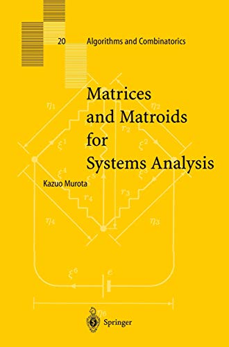 Matrices and Matroids for Systems Analysis: 20 - Amazon Italy à 24.80€