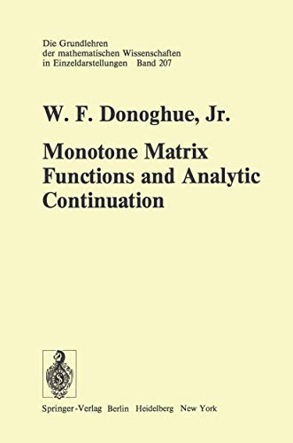 Monotone Matrix Functions and Analytic Continuation... - Amazon Allemagne à 22.99€