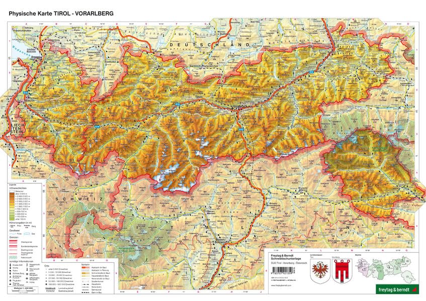 Desk pad DUO, school hand map Tyrol - Vorarlberg 1:450,000 - Maison & Cuisine Amazon Royaume-Uni à 6.45€