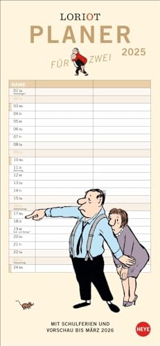 Loriot Planer für zwei 2025: Humorvoller Partnerkalender... - Deal du jour à 4.05€
