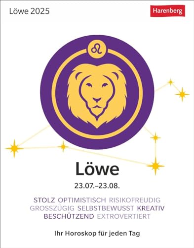 Löwe Sternzeichenkalender 2025 - Tagesabreißkalender - Ihr... - Amazon Allemagne à 3.77€