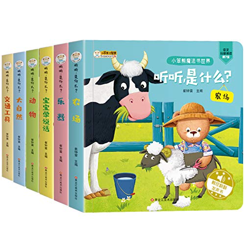 听听是什么（全6册）有声发生书 幼儿益智 翻翻双语启蒙发声书 精装圆角 英语读物婴儿学说话 - Bébé & Puériculture Amazon Royaume-Uni à 87.17€