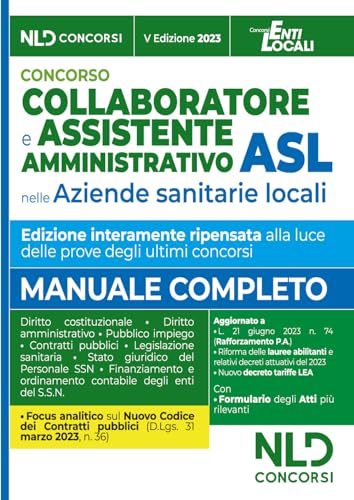 Collaboratore e assistente amministrativo ASL. Manuale +... - Bébé & Puériculture Amazon Italie à 16.26€