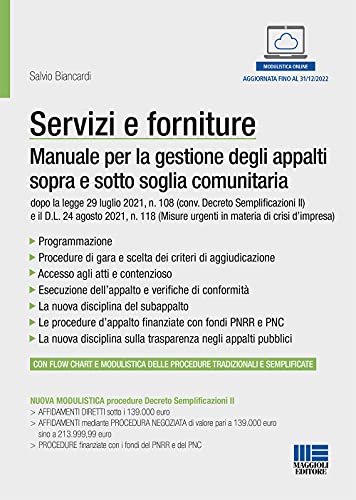 Servizi e forniture. Manuale per la gestione degli appalti... - Amazon Italie à 15.88€