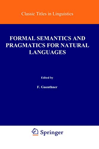 Formal Semantics and Pragmatics for Natural Languages: 4 - Books & eBooks Amazon Italy à 64.68€