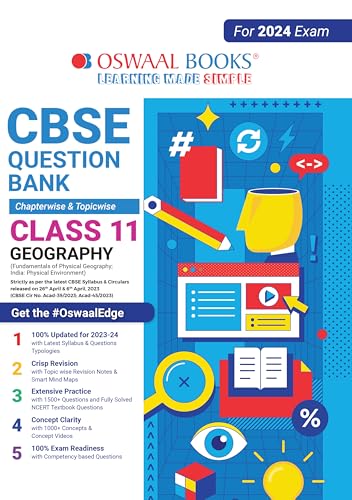 Oswaal CBSE Class 11 Geography Question Bank (2024 Exam) - Amazon Royaume-Uni à 21.22€