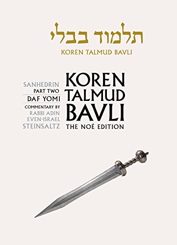 Koren Talmud Bavli, Noé Edition, Vol 30: Sanhedrin Part 2... - Amazon Royaume-Uni à 10.99€