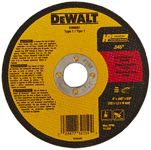 DeWALT Dw8061 10,2 cm par .045-inch par 5/20,3 cm A60t... - Bricolage & Outils Amazon France à 5.66€