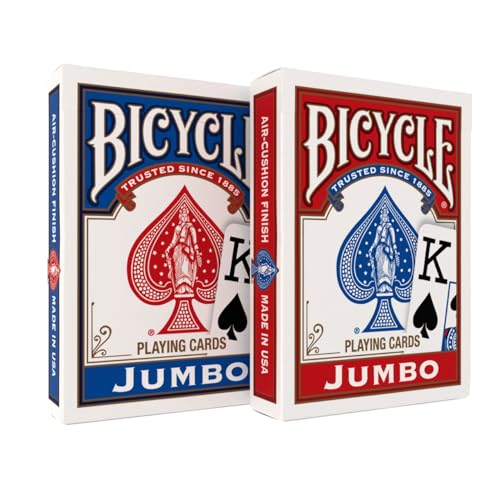 Bicycle Jumbo index Playing Cards, 1 Deck, Red or Blue... - Sports & Fitness Amazon Royaume-Uni à 3.00€
