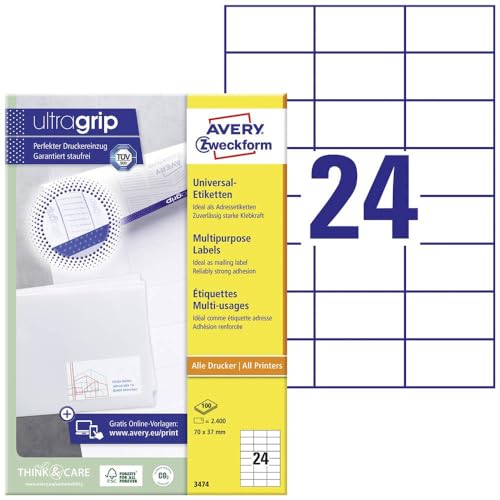 Avery 3474 Etichetta Multiuso 70X37 mm - Fournitures Bureau en promo à 11.99€