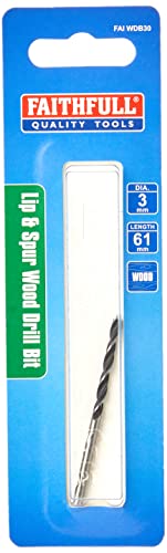Faithfull 3mm Lip & Spur Wood Drill Bit, Alloy Steel, Rapid... - Home & Kitchen Amazon UK à 2.47€