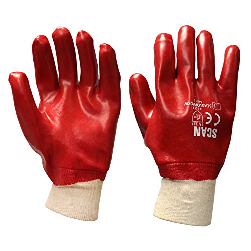 Scan Pvc Knitwrist Glove , Red - Bricolage & Outils Amazon Royaume-Uni à 2.27€
