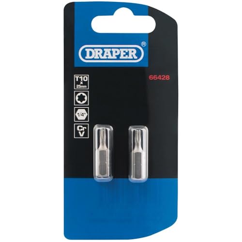 Draper 66428 T10 1/4" Hex Draper TX-Star® Insert Bit 25mm... - Home & Kitchen Amazon UK à 1.92€