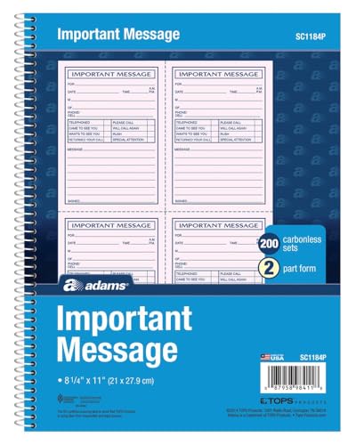 Adams Libro di messaggi importante, a spirale, 2 parti... - Auto & Moto en promo à 30.79€