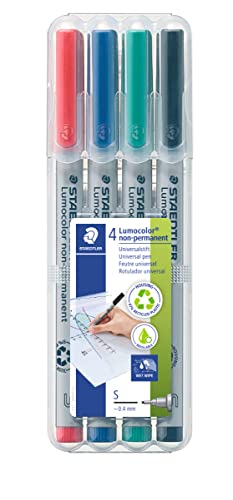 STAEDTLER 311 WP4 Lumocolor Non-Permanent Pen, Superfine... - Fournitures Bureau Amazon Royaume-Uni à 12.67€