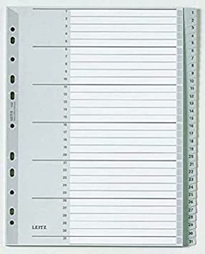 Leitz Intercalaires A4 Touches 1-31, Extra-Large, Gris... en promo à 6€ (-35%) sur Amazon FR