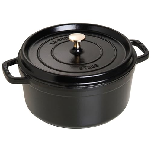STAUB Cast Iron Round Cocotte, 5.5-quart, Black Matte - Maison & Cuisine Amazon Royaume-Uni à 25.34€