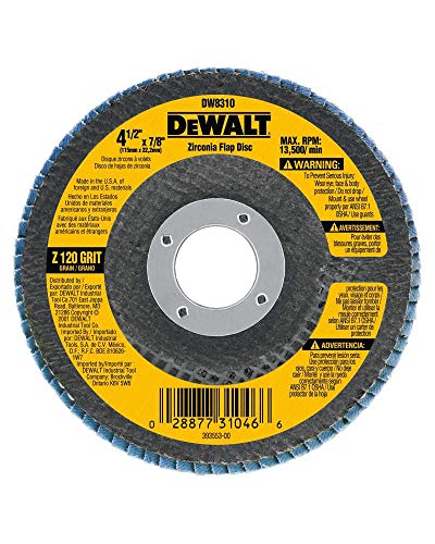DeWalt DW8310 - FlapDisc, 4-1/2x7/8, 120 g, giallo/nero... - Bricolage & Outils Amazon Italie à 8.49€