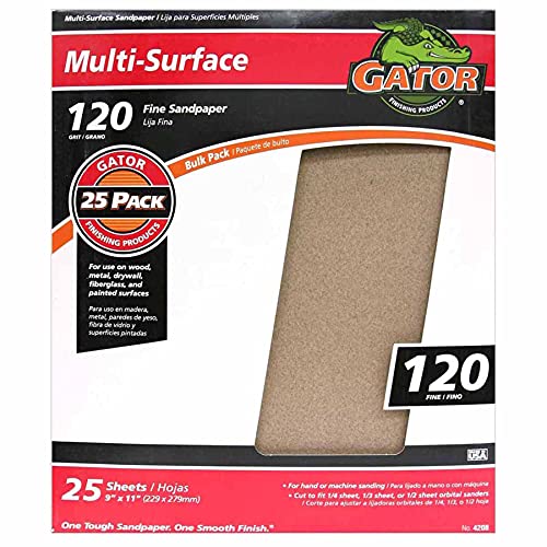 Gator Finishing 4208 120 Grit Aluminum Oxide Sanding Sheets... - Maison & Cuisine Amazon Royaume-Uni à 7.12€