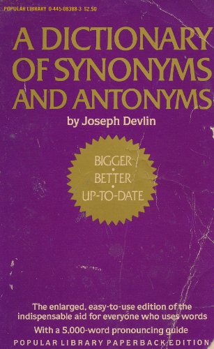 A Dictionary of Synonyms and Antonyms: With a 5,000 Words... - Livres & eBooks Amazon Espagne à 24.22€