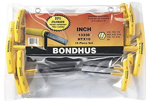 Bondhus, HTX10F 10PC 3/32-3/8 T-Handle HEX, 13338 - Maison & Cuisine Amazon Royaume-Uni à 25.26€