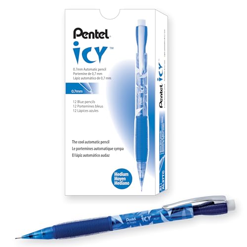 Pentel Icy crayon mécanique Pack de 12 0.7 mm bleu - Fournitures Bureau Amazon France à 24.97€