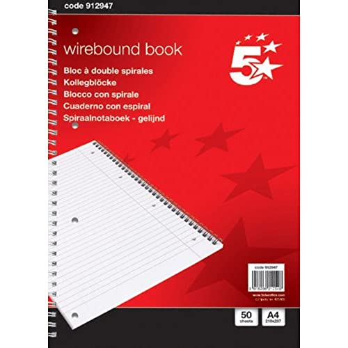 5 Star 912947 Notebook Wirebound 70gsm Ruled and Margin... - Maison & Cuisine Amazon Royaume-Uni à 13.19€