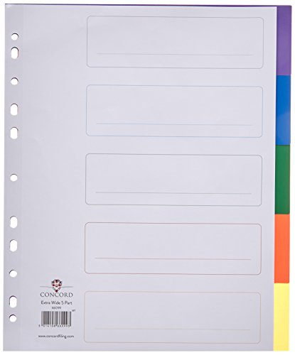 Concord Punched Pocket Dividers Multicolour-tabbed 5-Part... - Maison & Cuisine Amazon Italie à 2.81€