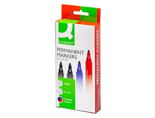 Q-Connect KF26088 Permanentmarker, circa 2 mm, 4-er Etui:... - Bon plan à 2.37€