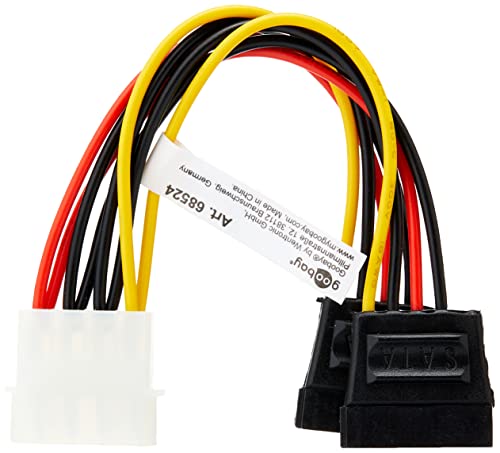 goobay SATA Stromkabel Y-Adapter, Molex auf 2x SATA Strom... - High-Tech & Électronique Amazon Allemagne à 1.99€