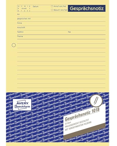 Avery Zweckform 1018 Gesprächs-Notiz DIN A5 50 Blatt... - Baby & Nursery Amazon Spain à 5.37€
