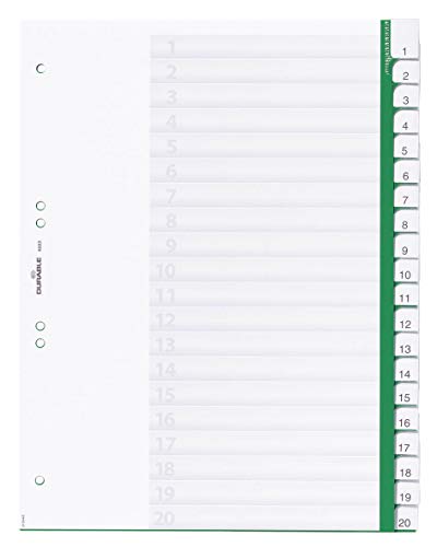 Durable 622305 Blank Index File with Sealed Tabs and 20... - Maison & Cuisine Amazon Royaume-Uni à 5.27€