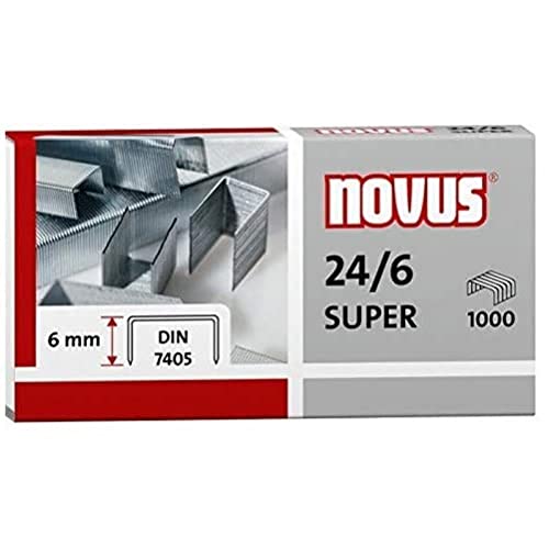 Novus 040-0026 - Punti per cucitrice 24/6, zincati, 1000 pz - Animalerie Amazon Italie à 1.00€