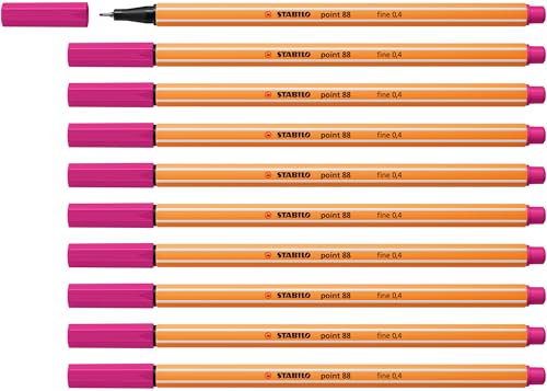 STABILO point 88 - Fineliner - Confezione da 10 - Fucsia - Fournitures Bureau en promo à 1.20€