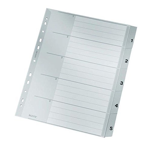 Leitz plastica registro 1 – 5, A4, PP, 5 fogli, grigio - Amazon Italie à 3.29€
