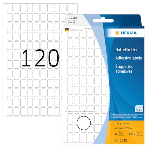 Herma 2310 - Etiquetas multiuso, 8x12 mm, papel mate, 3840... - Amazon Espagne à 5.70€