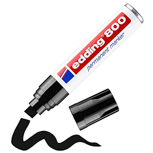 edding 800 permanent marker - black - 1 pen - chisel nib... - Garden & Outdoor Amazon UK à 8.96€