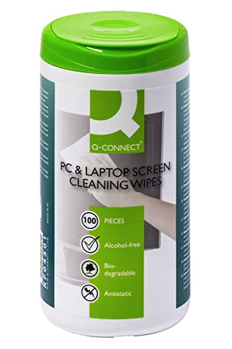 Screen Cleaning Wet Wipes Q-CONNECT Dispenser Tub 100pcs... - High-Tech & Électronique Amazon Royaume-Uni à 1.80€