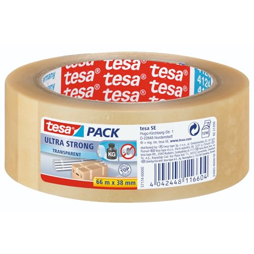 Tesapack Ultra Strong - Ruban Adhésif d'Emballage en PVC... en promo à 6,56€ (-45%) sur Amazon FR
