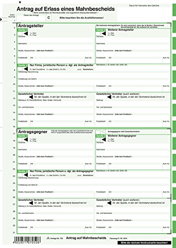 RNK Mahnbescheid für maschinelle Bearbeitung/705... - Fournitures Bureau Amazon Allemagne à 12.02€