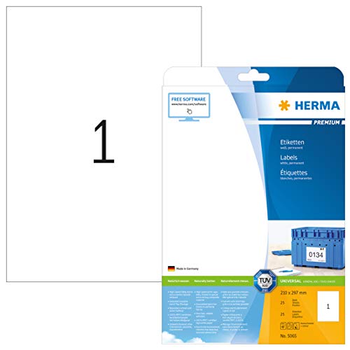 HERMA Self Adhesive Multipurpose Labels, 1 Label per A4... - Maison & Cuisine en promo à 5.00€